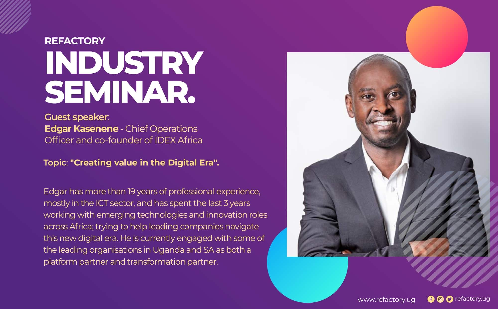 Guest Speaker - Edgar Kasenene